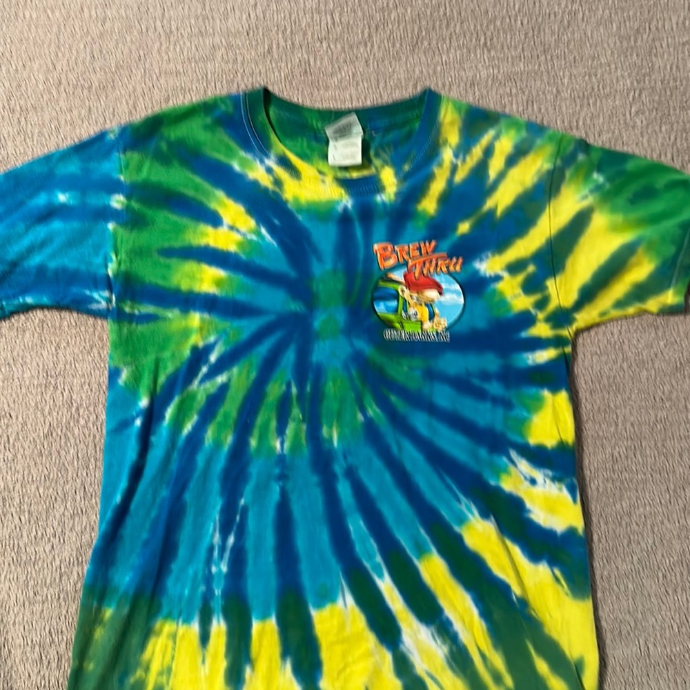 Brew Thru outer Banks NC Tie Dye T Shirt
